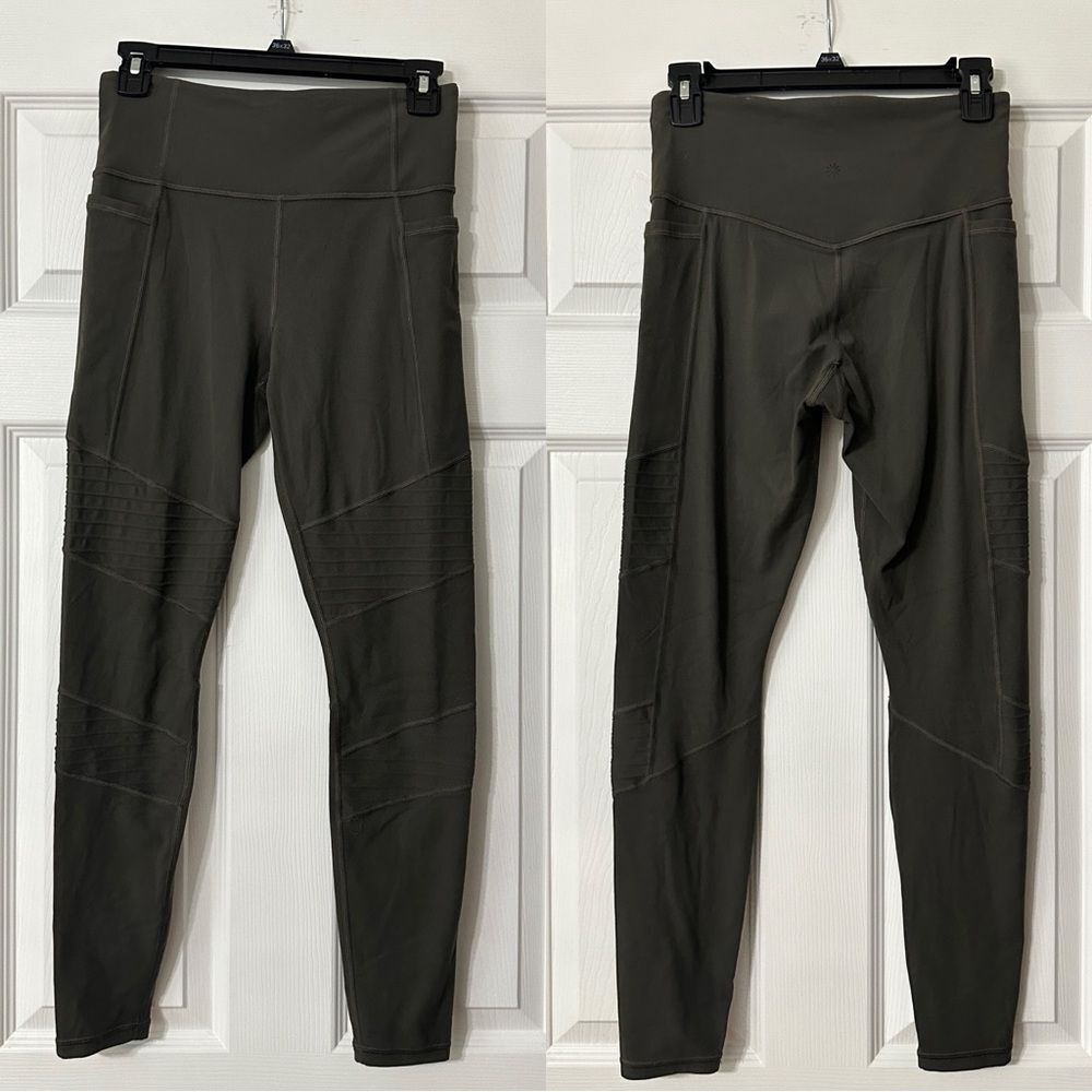 Athleta Army Green Moto Leggings Size Small